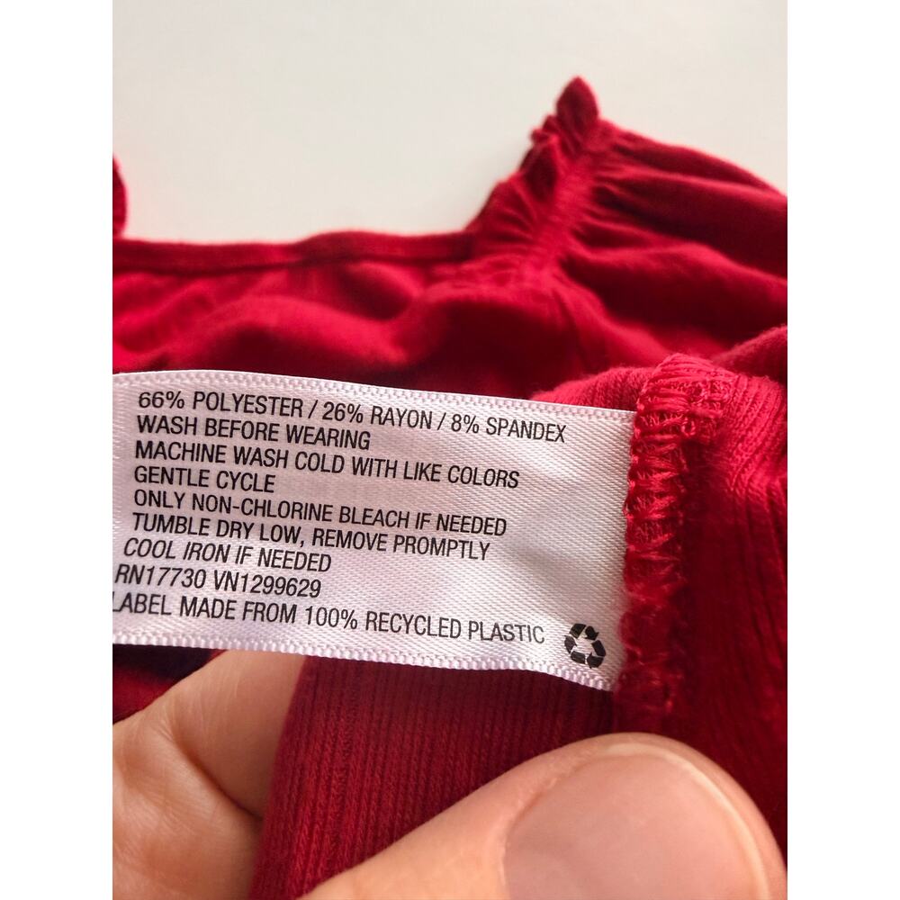 Art Class Girls Red Long Sleeve Square Neck Top – Size L (10/12) - Picture 7 of 7